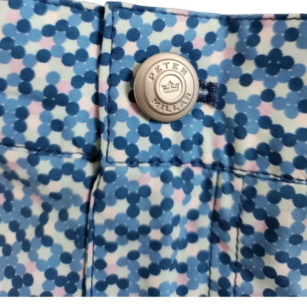 Peter Millar Crown Crafted Palma Dot Blue Swim Trunks Mens XL